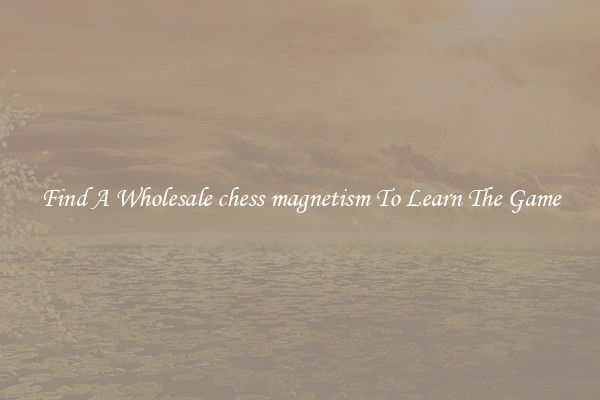 Find A Wholesale chess magnetism To Learn The Game
