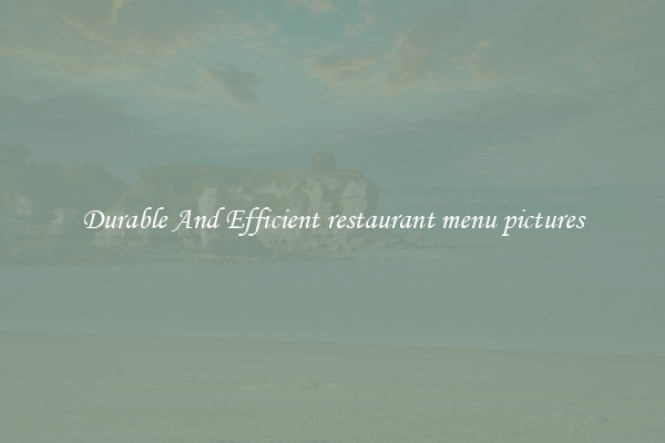 Durable And Efficient restaurant menu pictures
