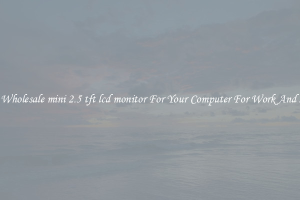 Crisp Wholesale mini 2.5 tft lcd monitor For Your Computer For Work And Home