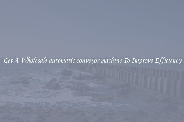 Get A Wholesale automatic conveyor machine To Improve Efficiency