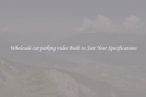 Wholesale car parking video Built to Suit Your Specifications