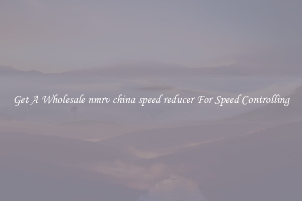 Get A Wholesale nmrv china speed reducer For Speed Controlling