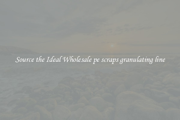 Source the Ideal Wholesale pe scraps granulating line